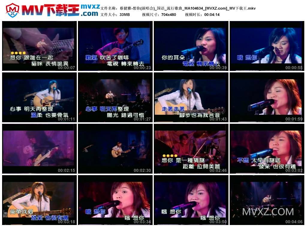 蔡健雅-想你(演唱会)_国语_流行歌曲_MA104634